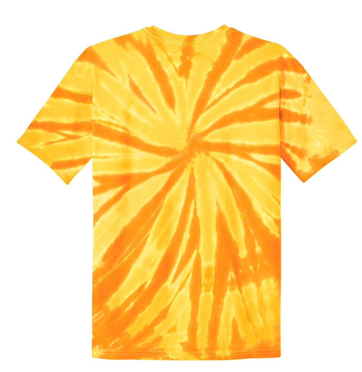 Rear View of Gold Port & Co Youth Tie-Dye Tee. PC147Y