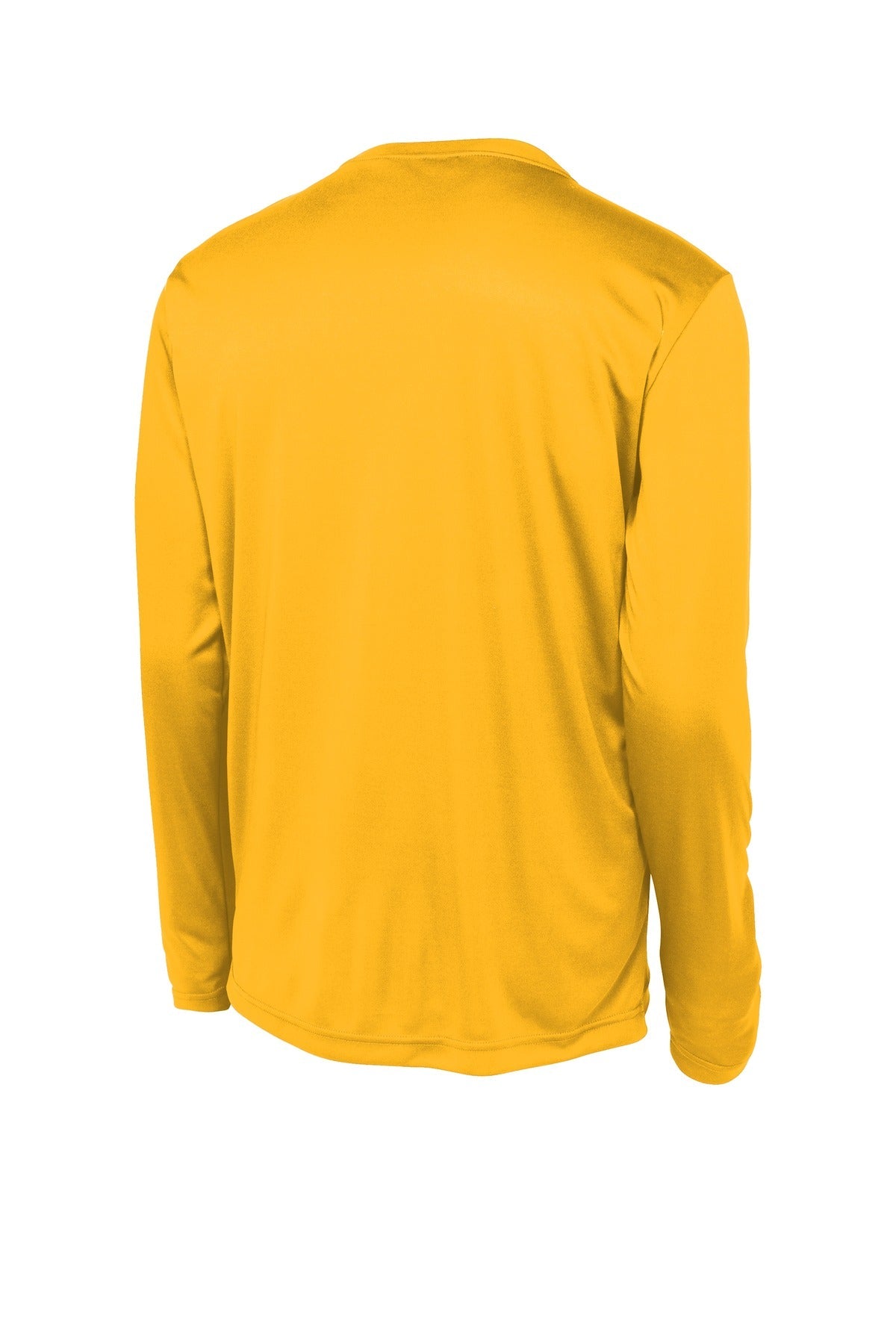 Rear View of Gold Sport-Tek Long Sleeve PosiCharge Competitor Tee. ST350LS