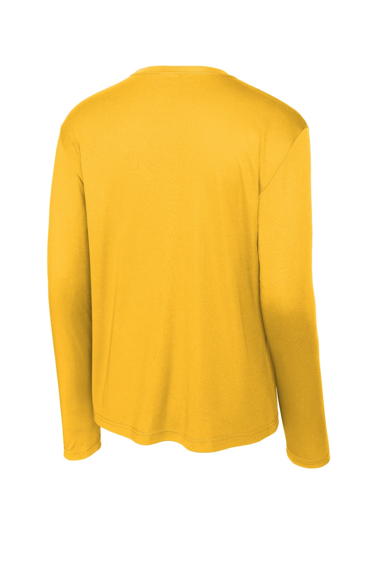 Rear View of Gold Sport-Tek Long Sleeve PosiCharge Competitor Tee. ST350LS