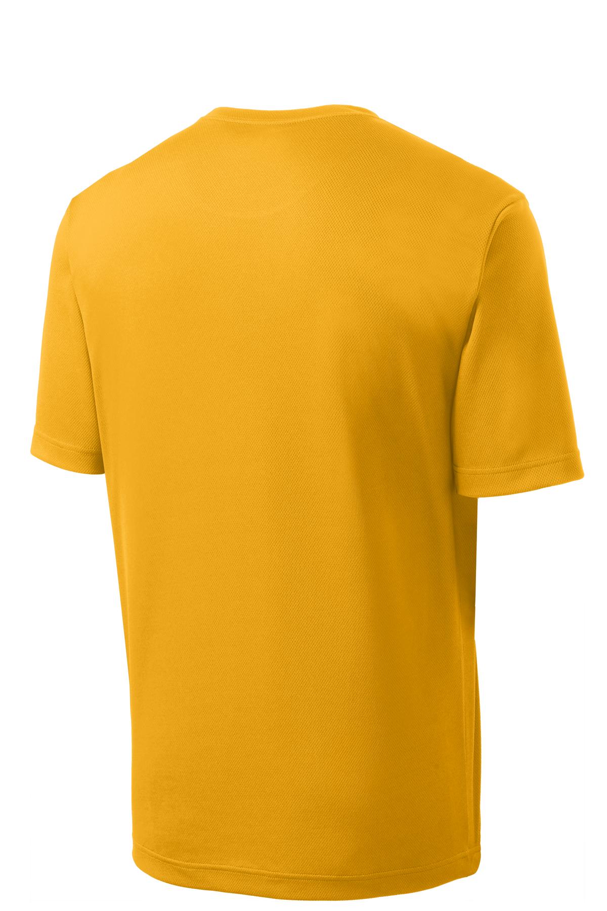 Rear View of Gold Sport-Tek PosiCharge RacerMesh Tee. ST340