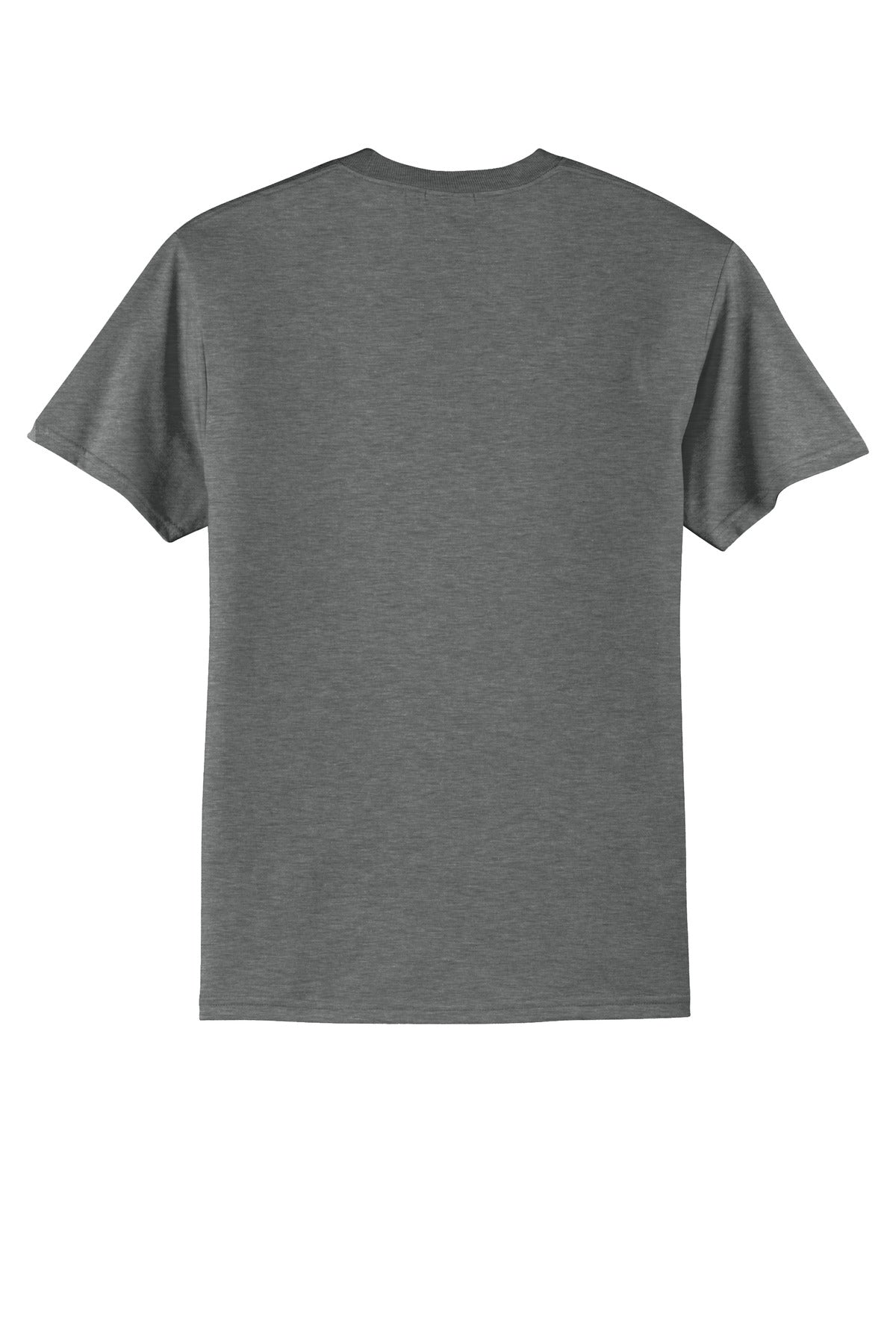 Rear View of GphHeather Port & Co Core Blend Tee. PC55