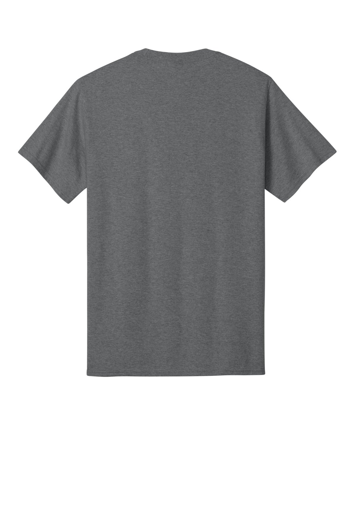 Rear View of GphHeather Port & Co Core Cotton Tee. PC54