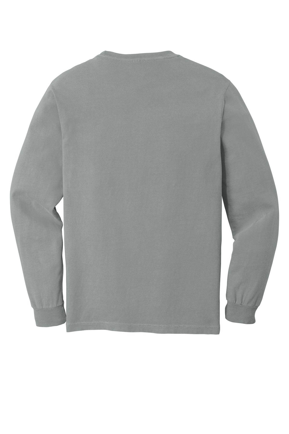 Rear View of Granite COMFORT COLORS Heavyweight Ring Spun Long Sleeve Tee. 6014