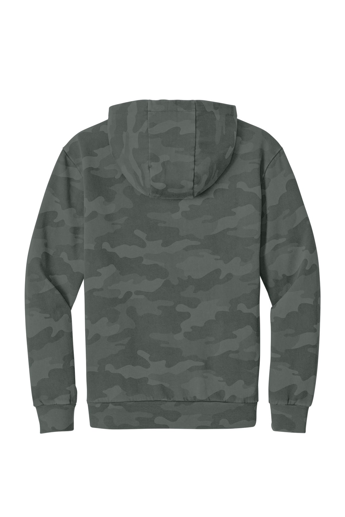 Rear View of Graphite District Wash Camo Fleece Hoodie DT2200C
