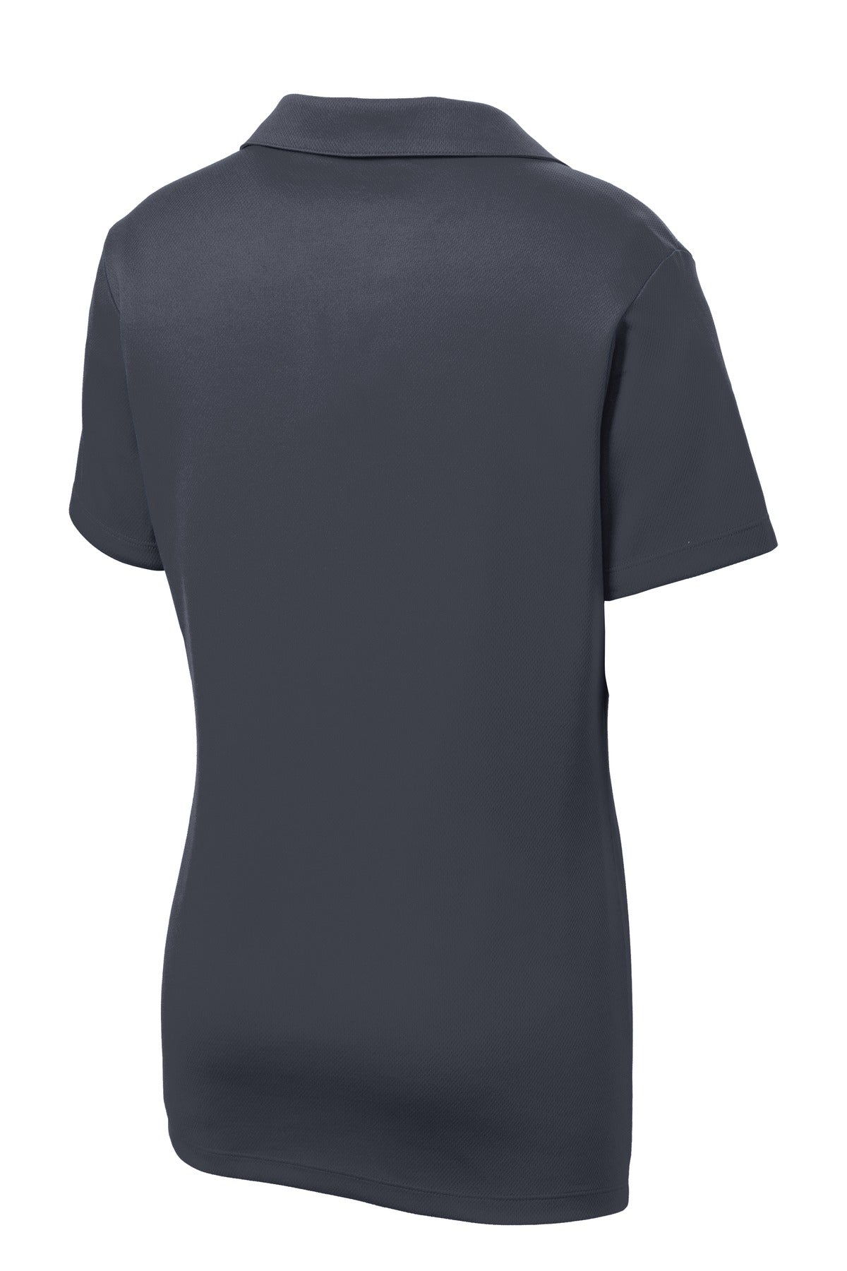 Rear View of Graphite Grey Sport-Tek Women's PosiCharge RacerMesh Polo. LST640