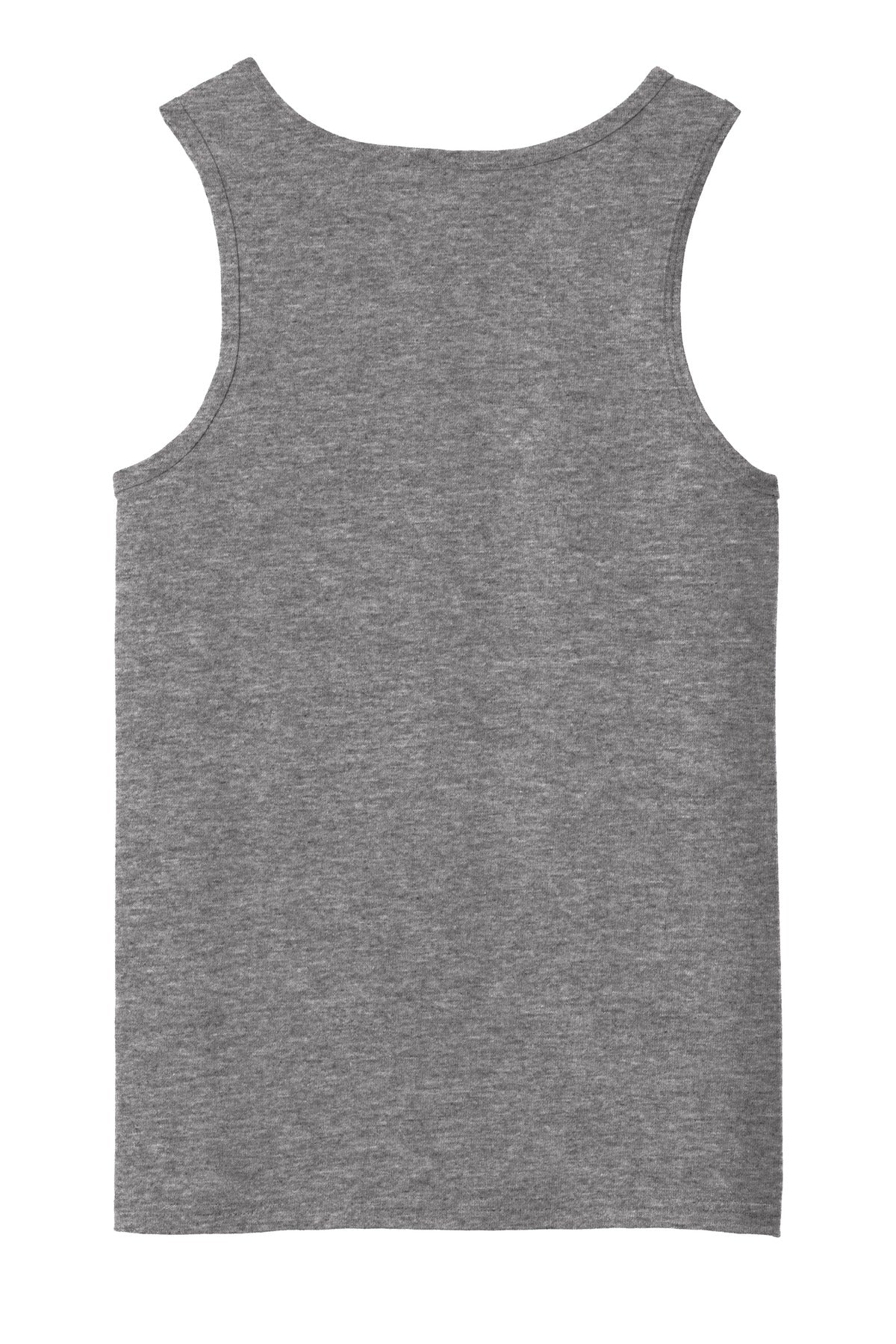 Rear View of Graphite Hthr Gildan Heavy Cotton Tank Top. G5200