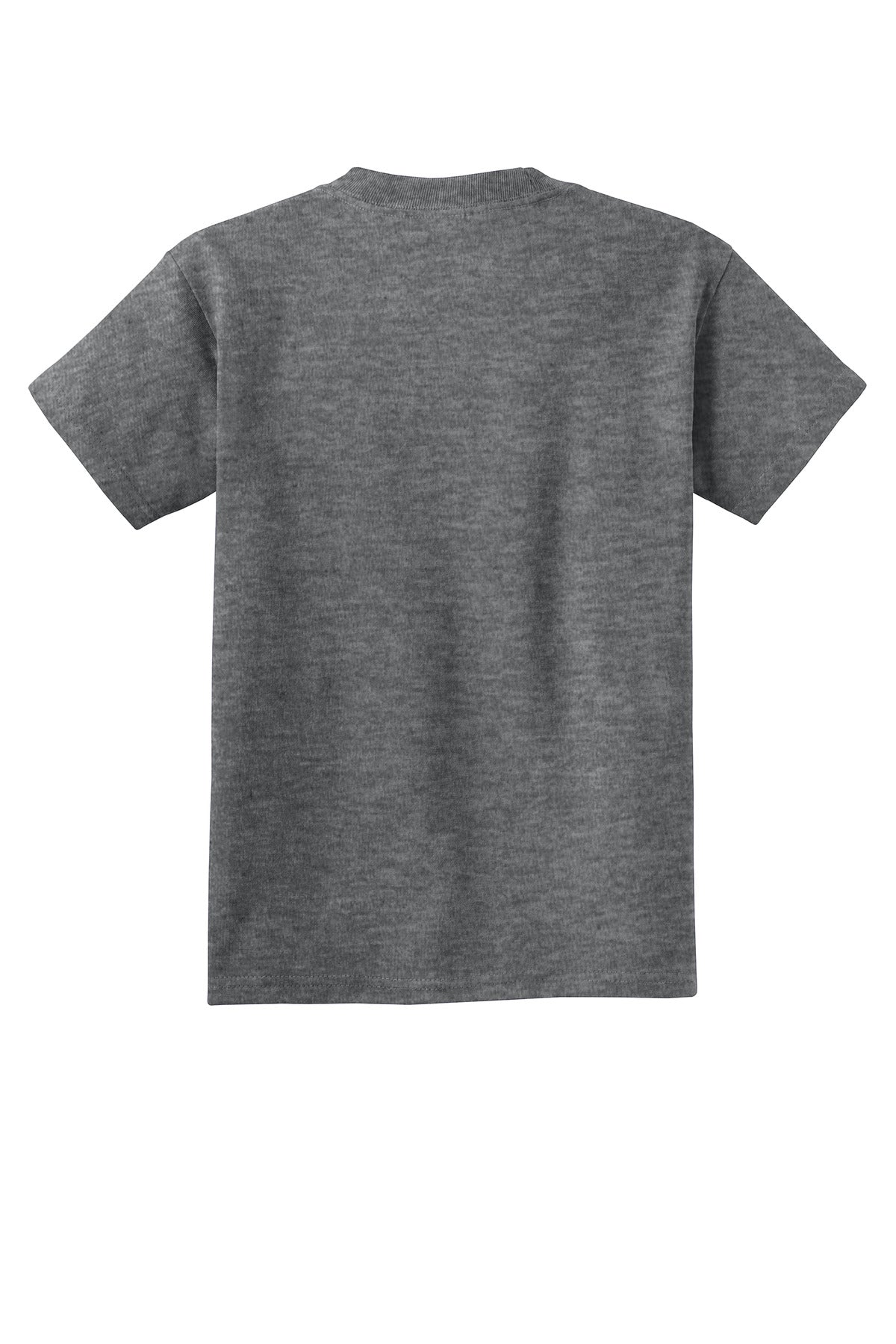 Rear View of Graphite Hthr Port & Co Youth Core Cotton Tee. PC54Y