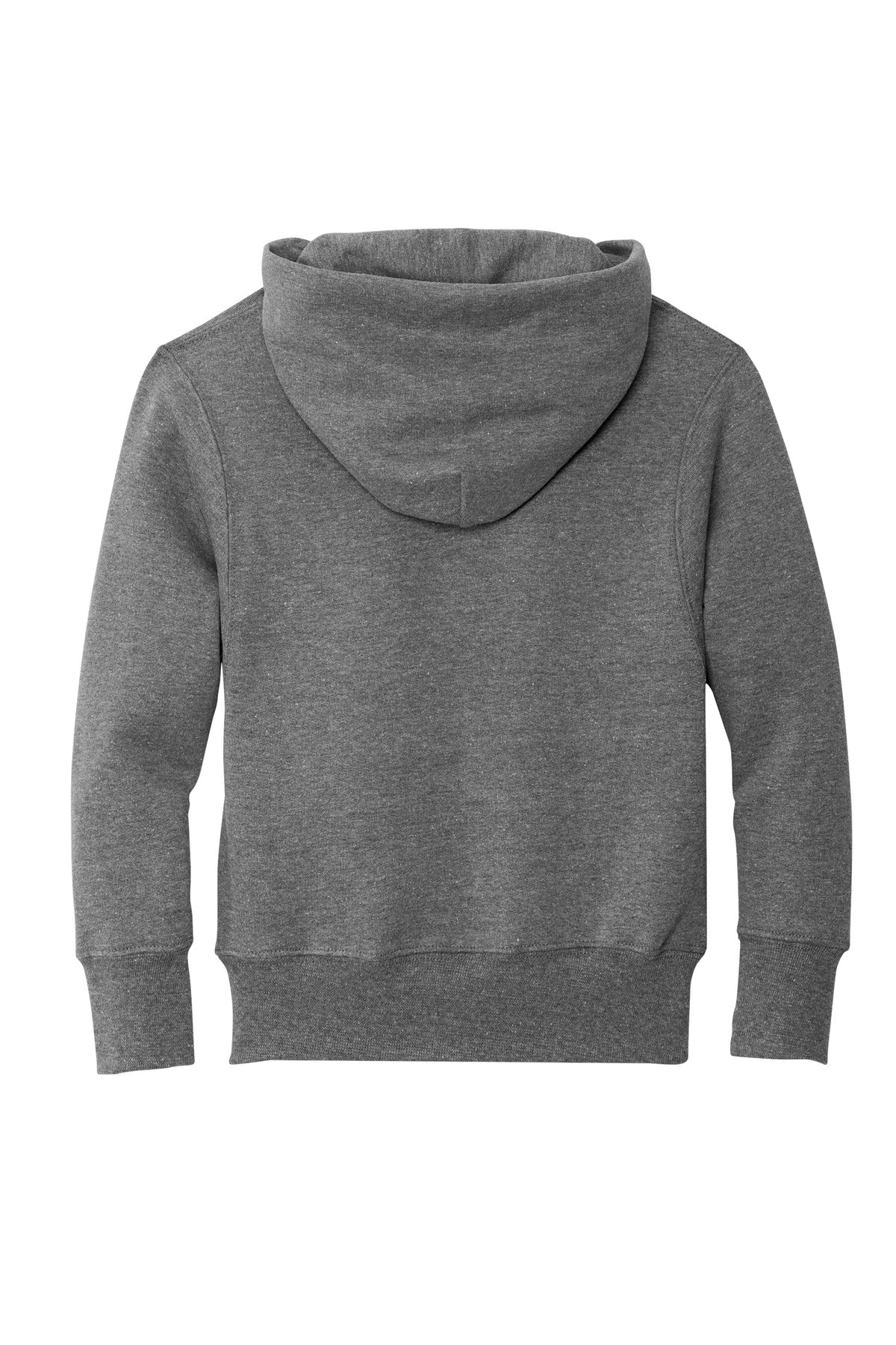 Rear View of Graphite Hthr Port & Co Youth Core Fleece Pullover Hooded Sweatshirt. PC90YH