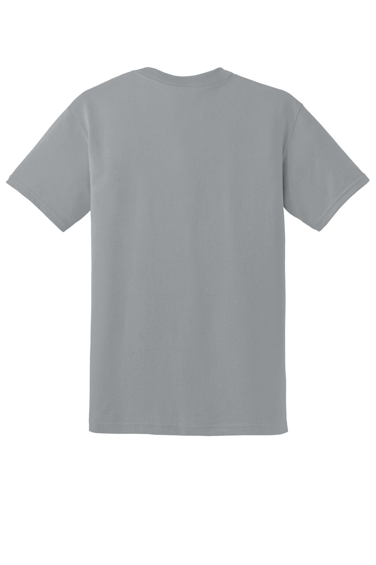 Rear View of Gravel Gildan DryBlend 50 Cotton/50 Poly T-Shirt. 8000