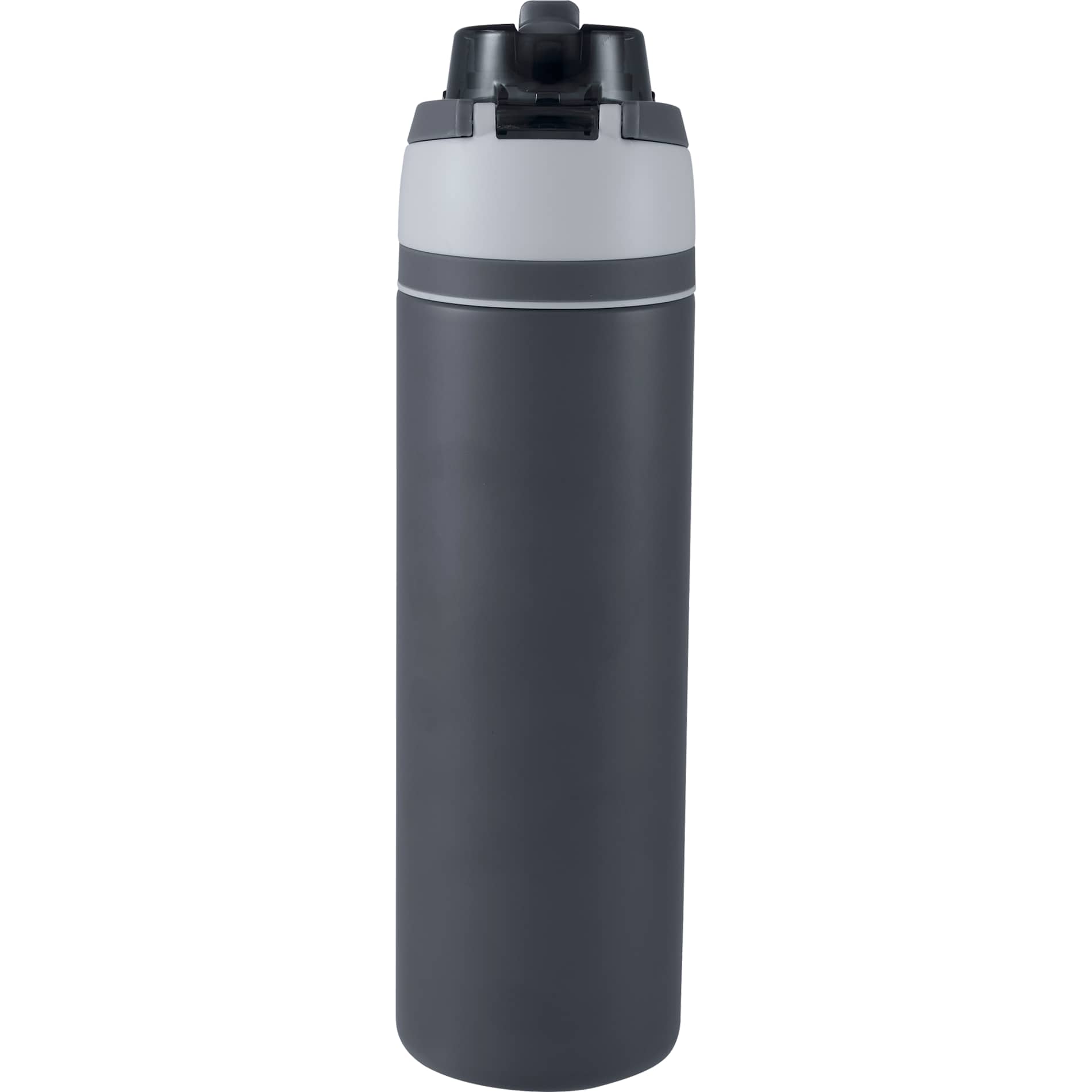 Rear View of Gray Elvin 28oz Recycled Stainless Flip Straw Bottle plain