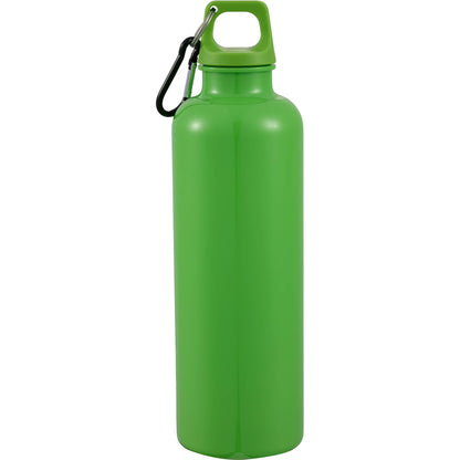 Rear View of Green Race 25oz  Recycled Bottle with Carabiner plain