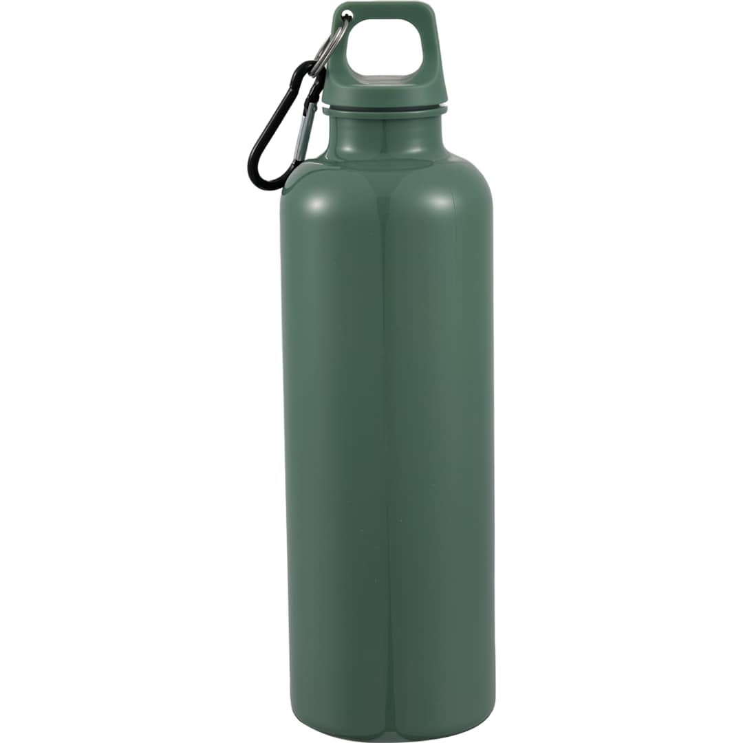 Rear View of Green Race 25oz  Recycled Bottle with Carabiner plain