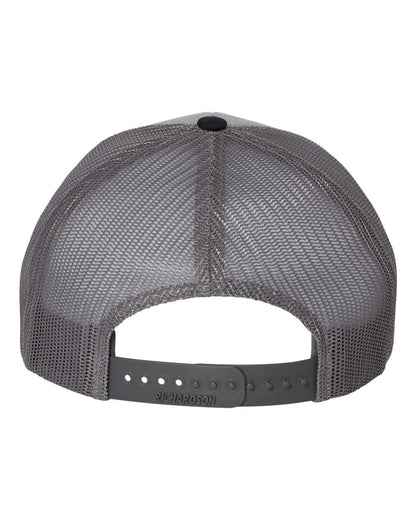Rear View of Grey/ Charcoal/ Navy Snapback Trucker Cap - 112