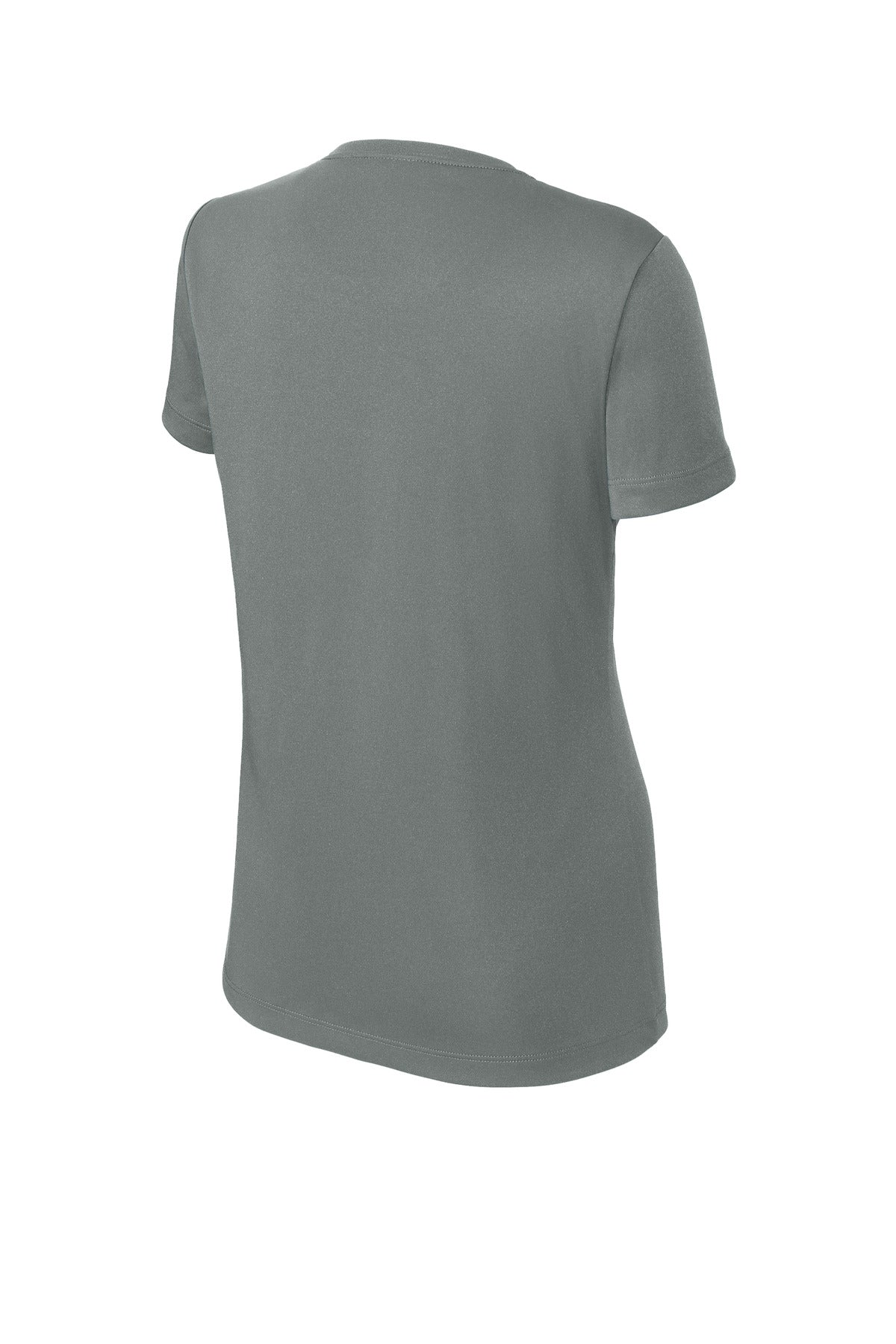 Rear View of Grey Concrete Sport-Tek Women's PosiCharge Competitor Tee. LST350