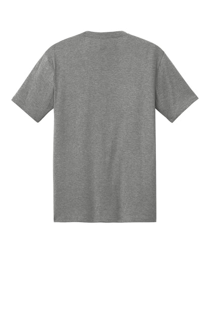 Rear View of Grey Frost District Perfect Tri Tee. DM130