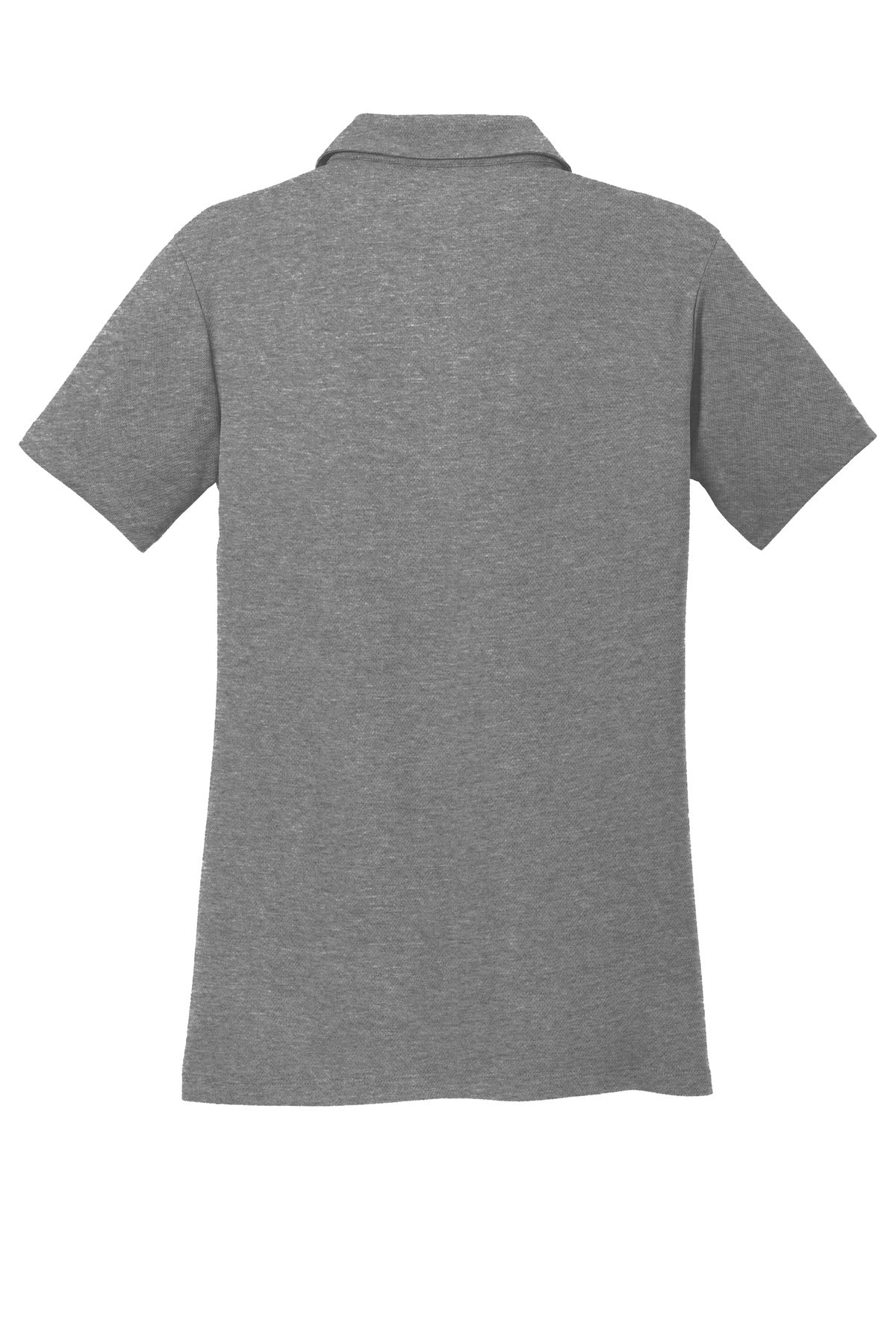 Rear View of Grey Heather Sport-Tek Women's PosiCharge RacerMesh Polo. LST640