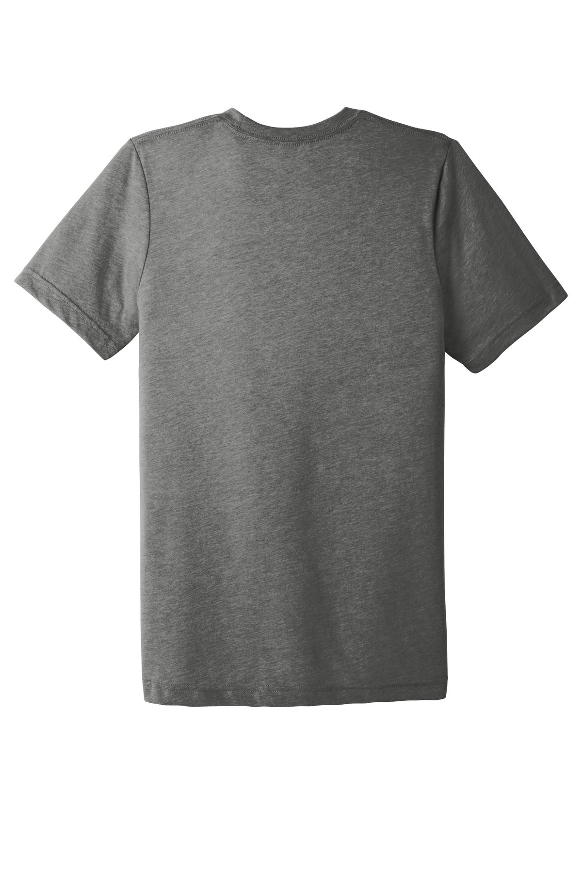 Rear View of Grey TB BELLA+CANVAS Unisex Triblend Short Sleeve Tee. BC3413