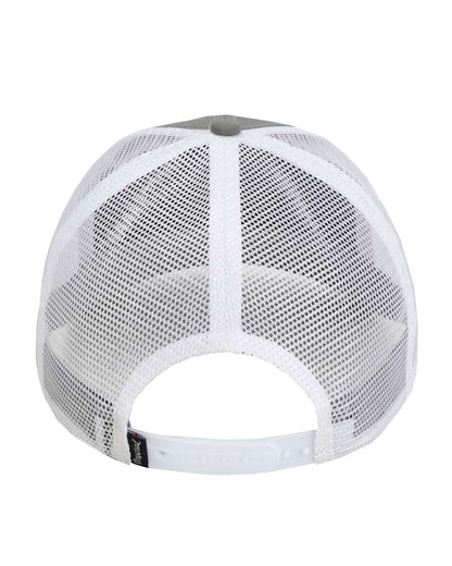 Rear View of Grey/ White The Night Owl Performance Rope Cap - 7055