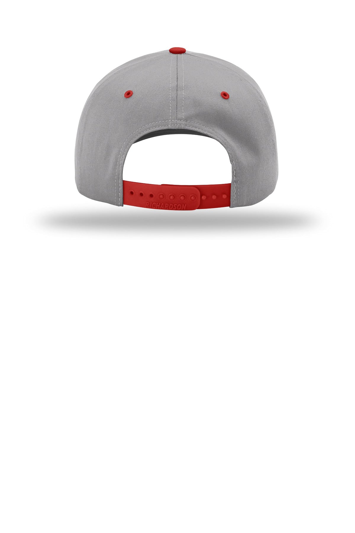 Rear View of Gry/Gry/Rd Richardson Pro Twill Snapback 212