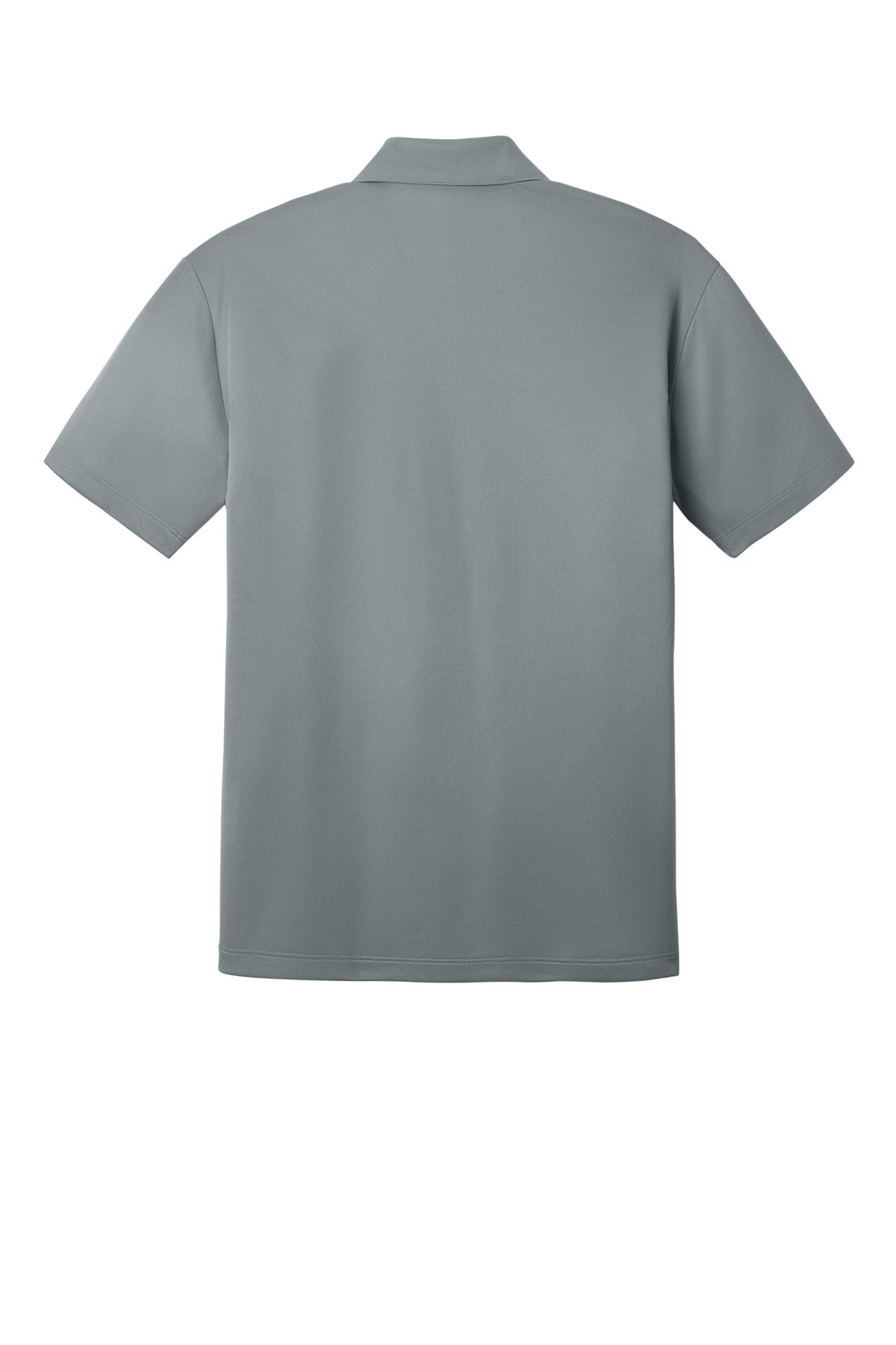 Rear View of Gusty Grey Port Authority Silk Touch Performance Polo. K540