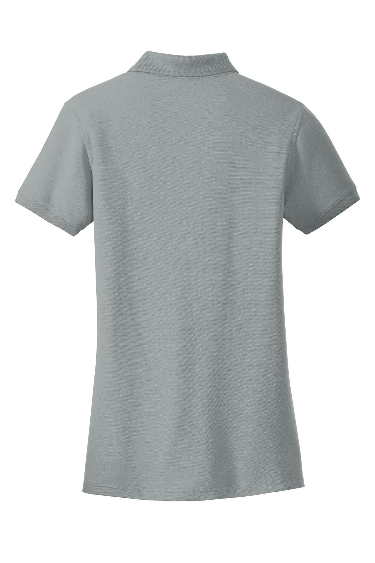 Rear View of Gusty Grey Port Authority Women's Core Classic Pique Polo. L100