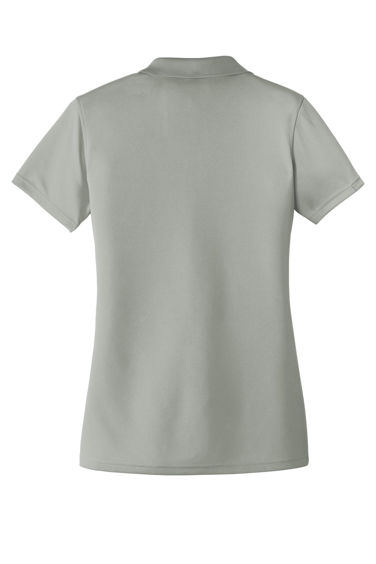 Rear View of Gusty Grey Port Authority Women's Dry Zone UV Micro-Mesh Polo. LK110