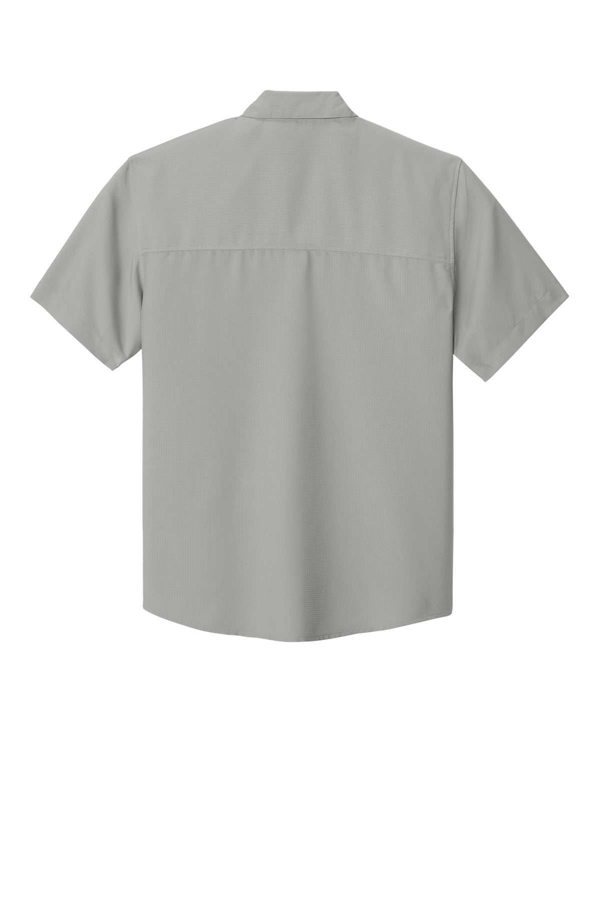 Rear View of GustyGrey Port Authority Short Sleeve UV Dockside Shirt W963