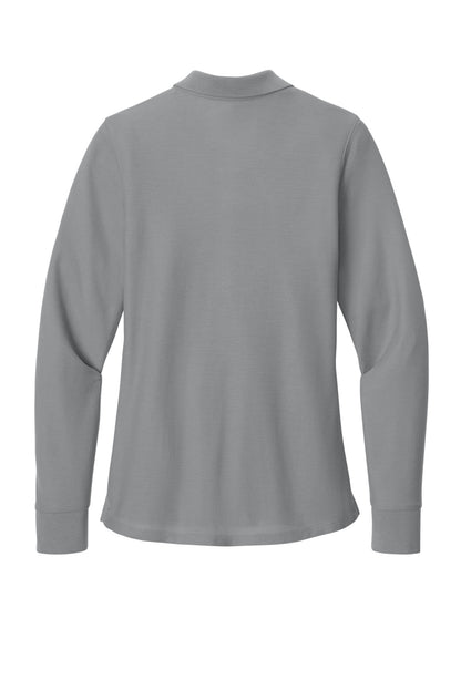 Rear View of GustyGrey Port Authority Women's Wearever Signature Pique Long Sleeve Polo LK200LS