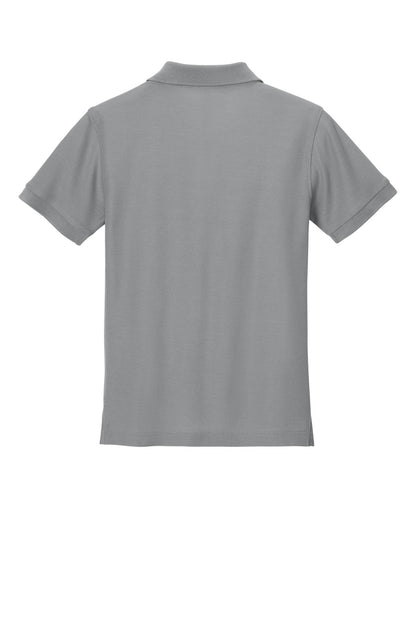 Rear View of GustyGrey Port Authority Youth Wearever Signature Pique Polo Y200