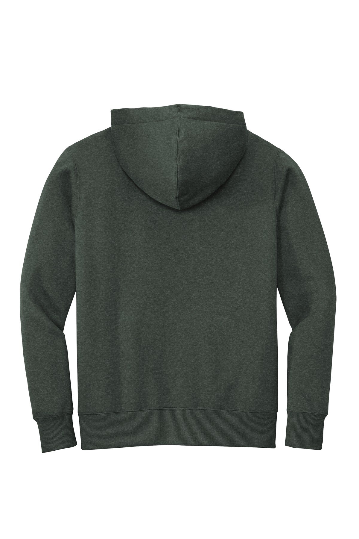 Rear View of He Forest Grn District Perfect Weight Fleece Hoodie DT1101