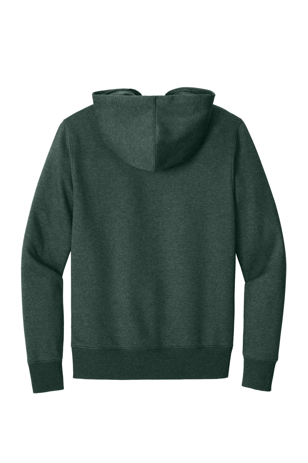 Rear View of He Forest Grn District Perfect Weight Fleece Hoodie DT1101