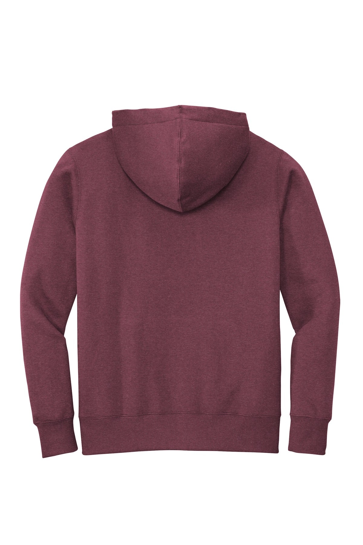 Rear View of He Loganberry District Perfect Weight Fleece Hoodie DT1101