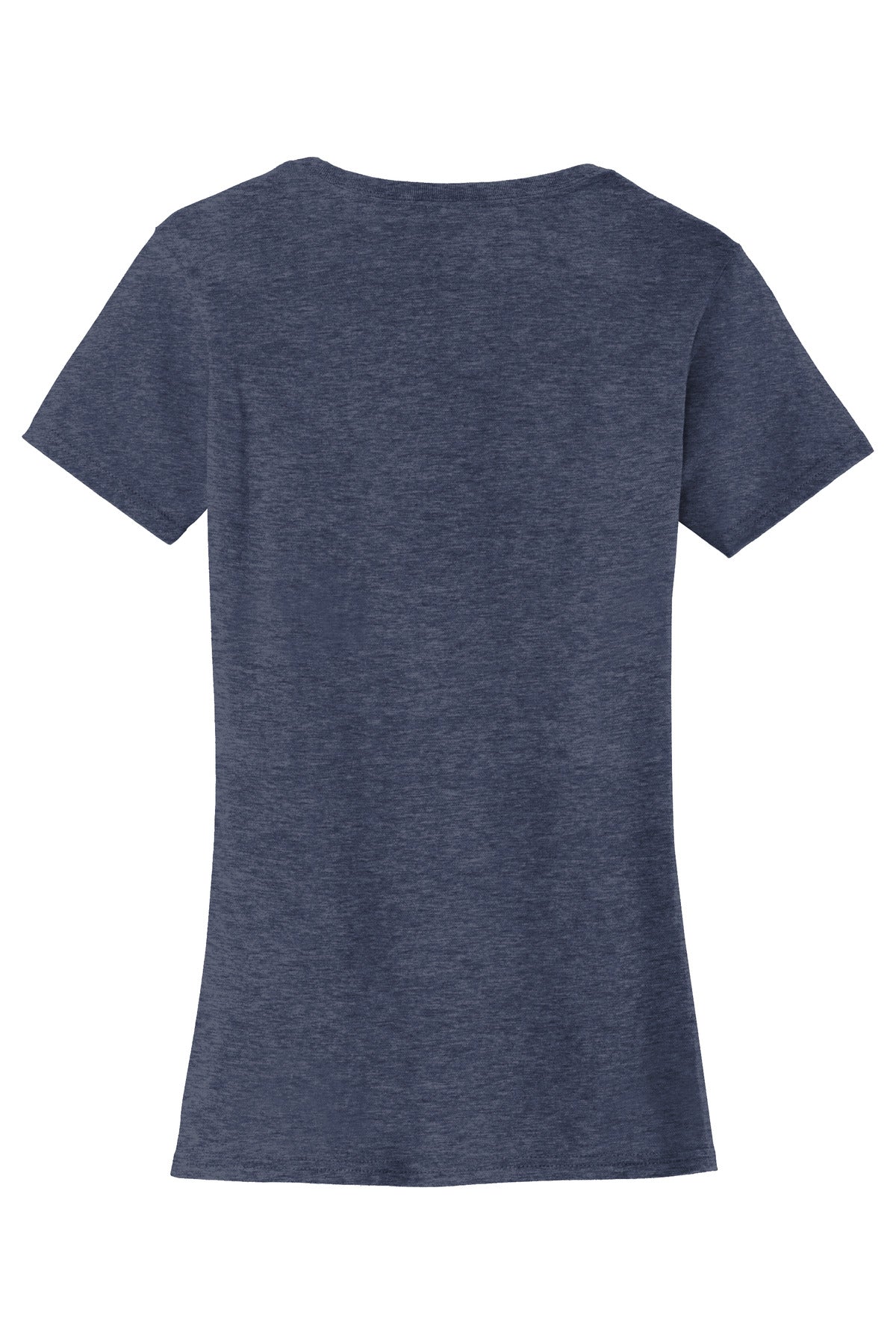 Rear View of Heather Navy Port & Co Women's Fan Favorite Tee. LPC450
