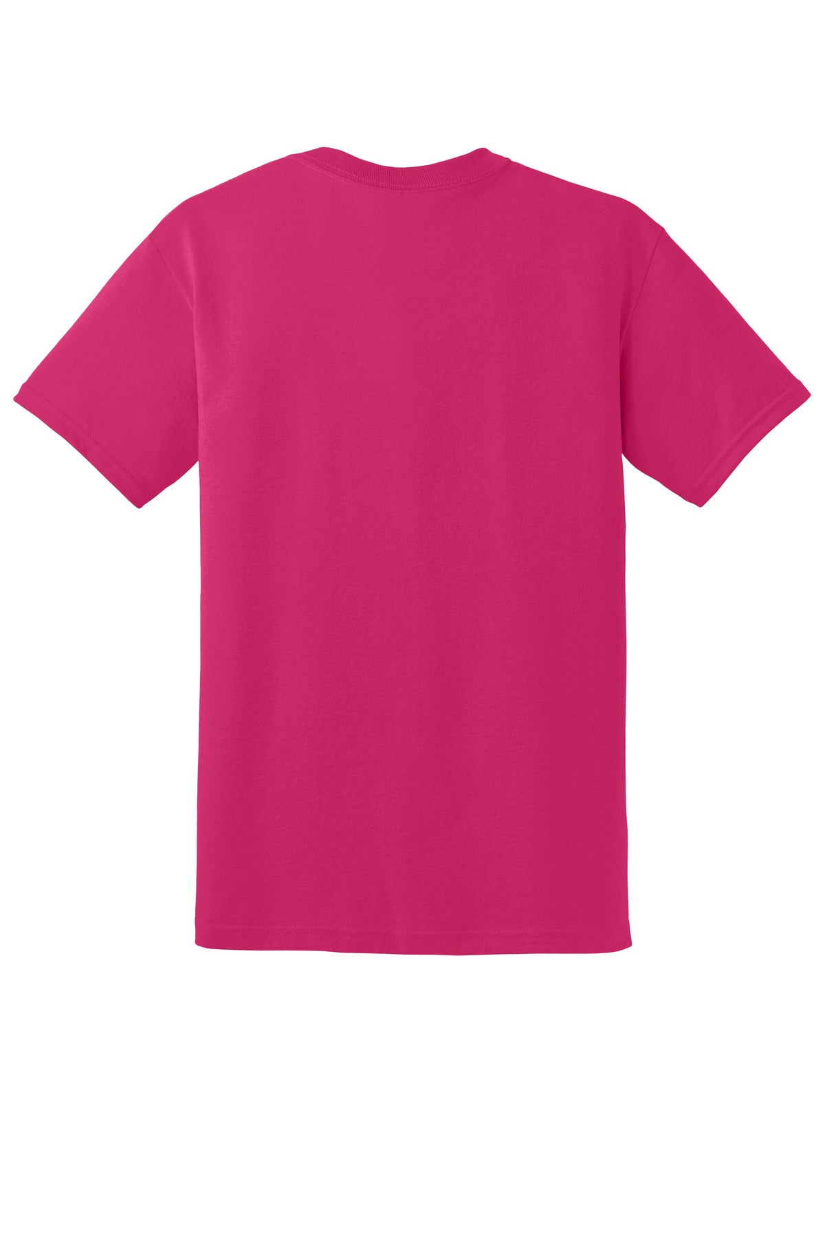 Rear View of Heliconia Gildan DryBlend 50 Cotton/50 Poly T-Shirt. 8000