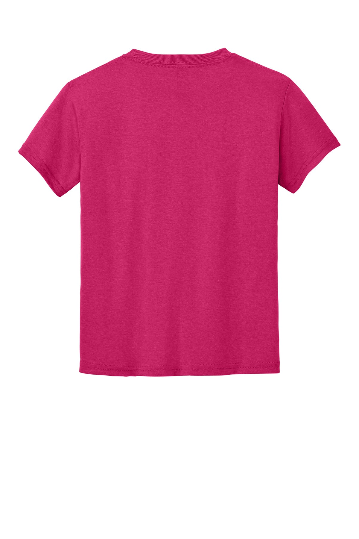 Rear View of Heliconia Gildan Youth DryBlend 50 Cotton/50 Poly T-Shirt. 8000B