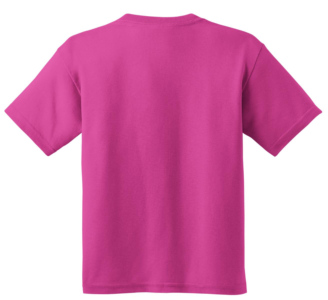 Rear View of Heliconia Gildan - Youth Heavy Cotton 100% Cotton T-Shirt. 5000B