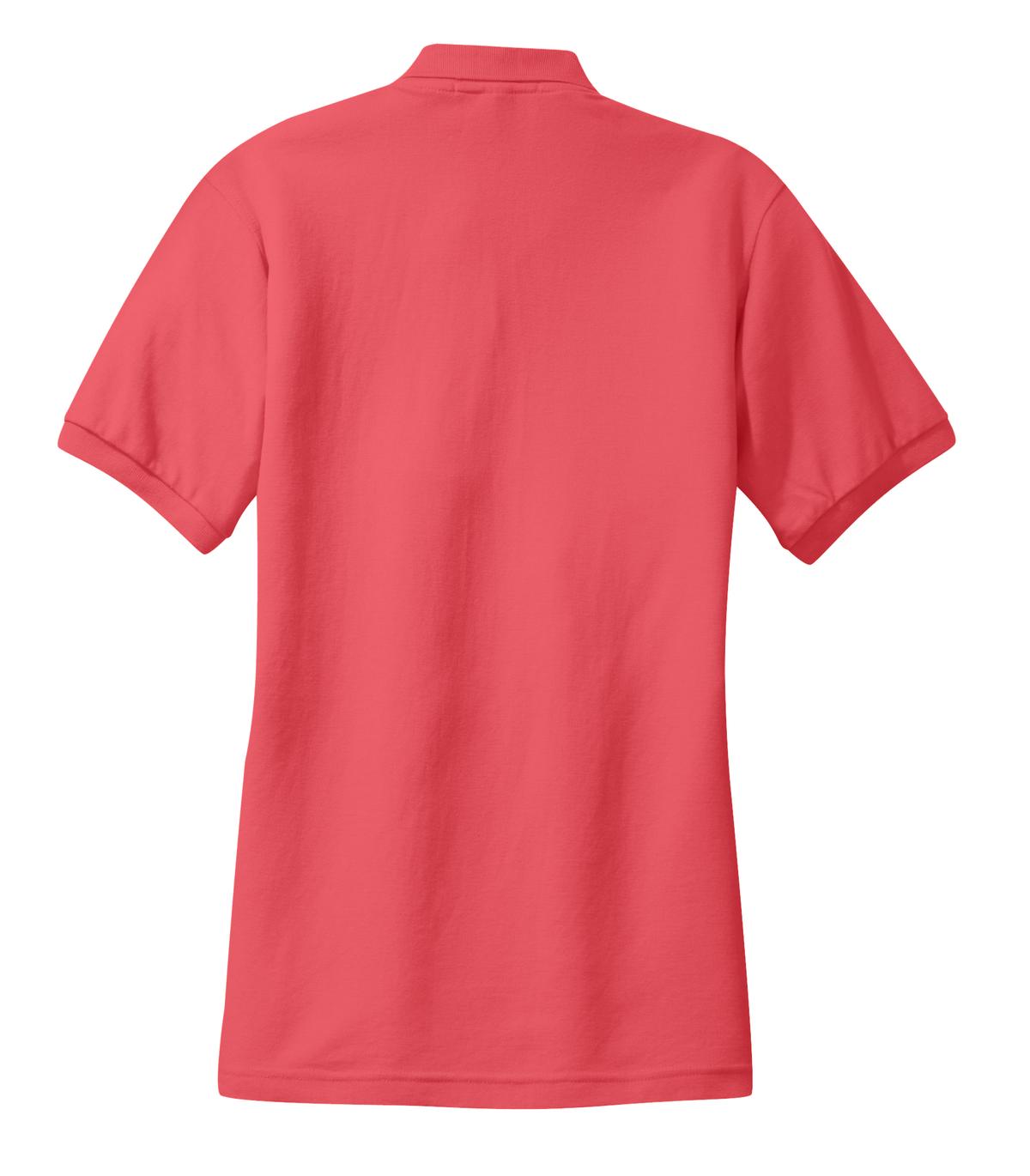 Rear View of Hibiscus Port Authority Women's Silk Touch Polo. L500