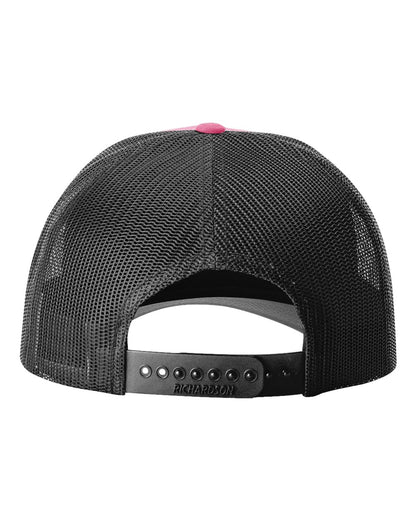 Rear View of Hot Pink/ Black Low Pro Trucker Cap - 115