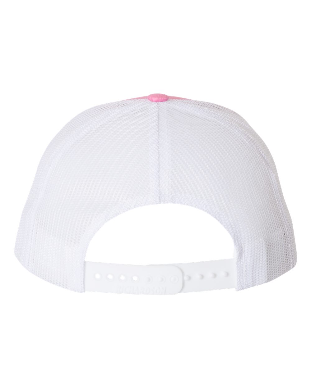 Rear View of Hot Pink/ White Snapback Trucker Cap - 112