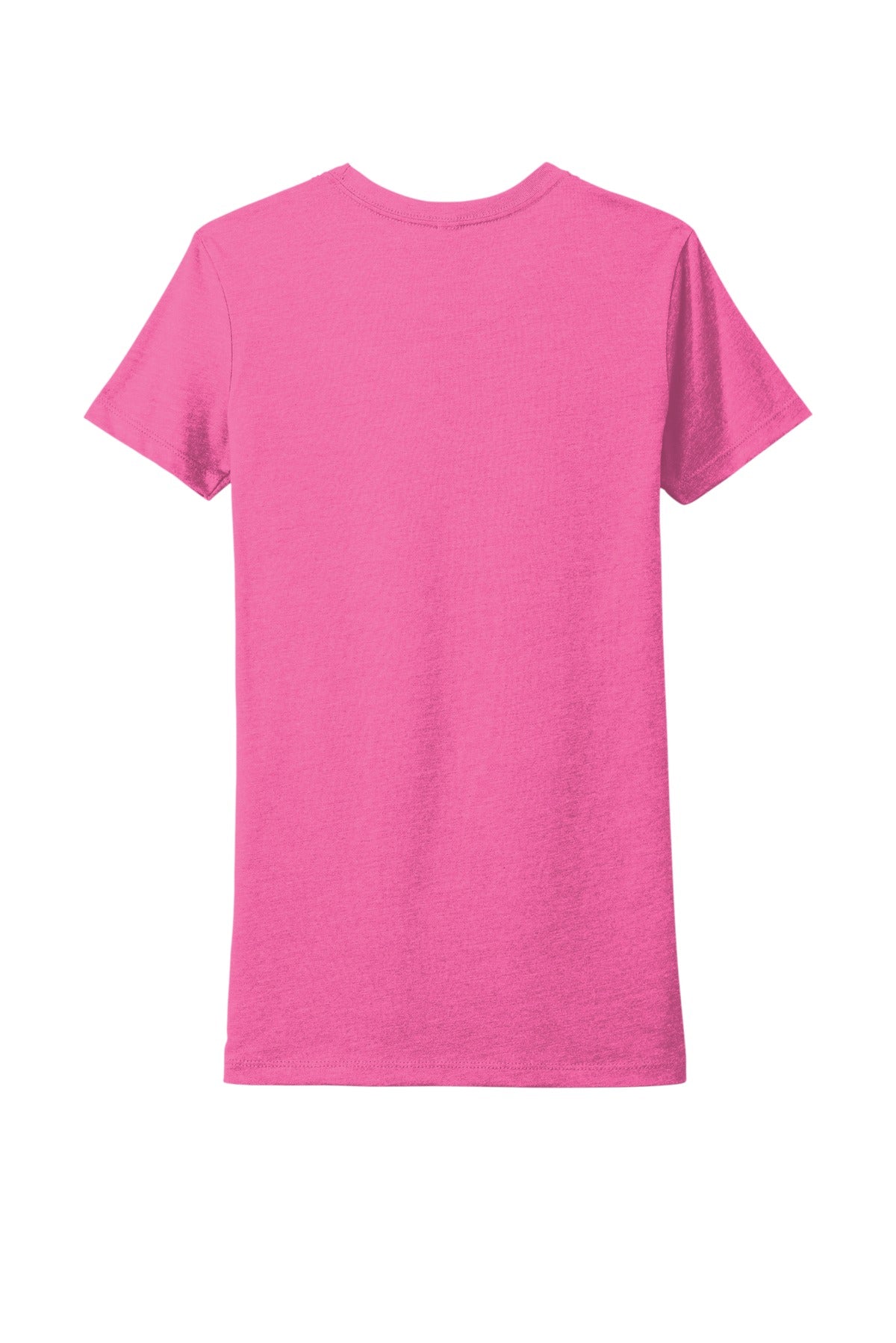 Rear View of HotPink Next Level Apparel Women's CVC Tee. NL6610