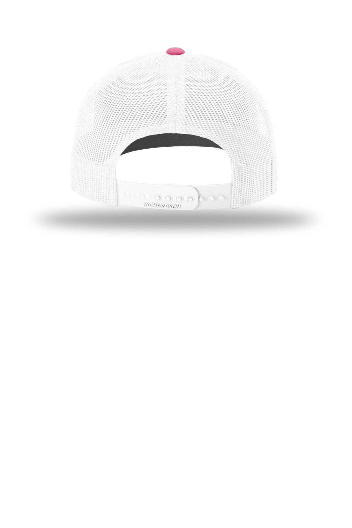 Rear View of HotPink/Wh Richardson Trucker Cap 112