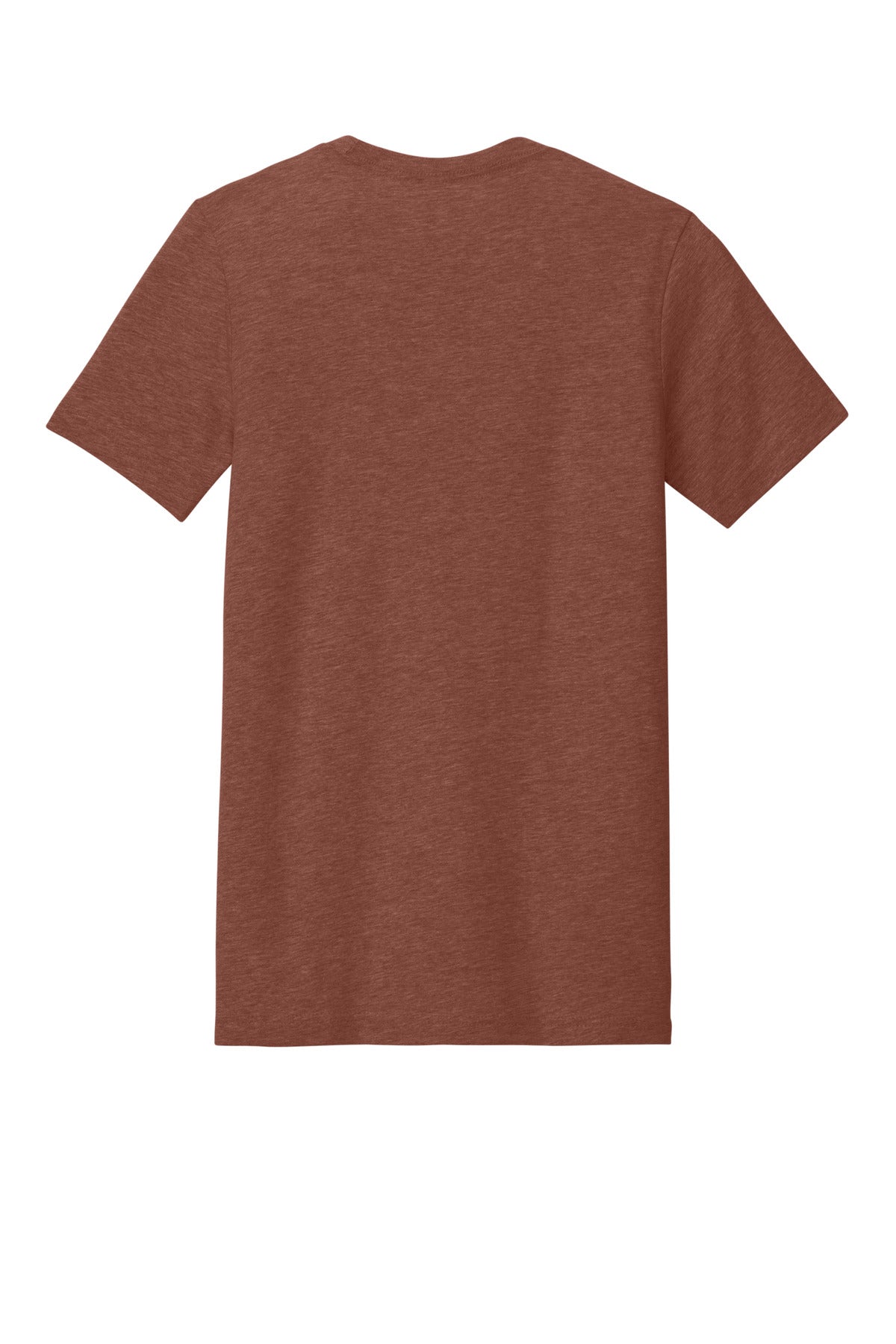 Rear View of Ht Clay BELLA+CANVAS Unisex Heather CVC Short Sleeve Tee. BC3001CVC