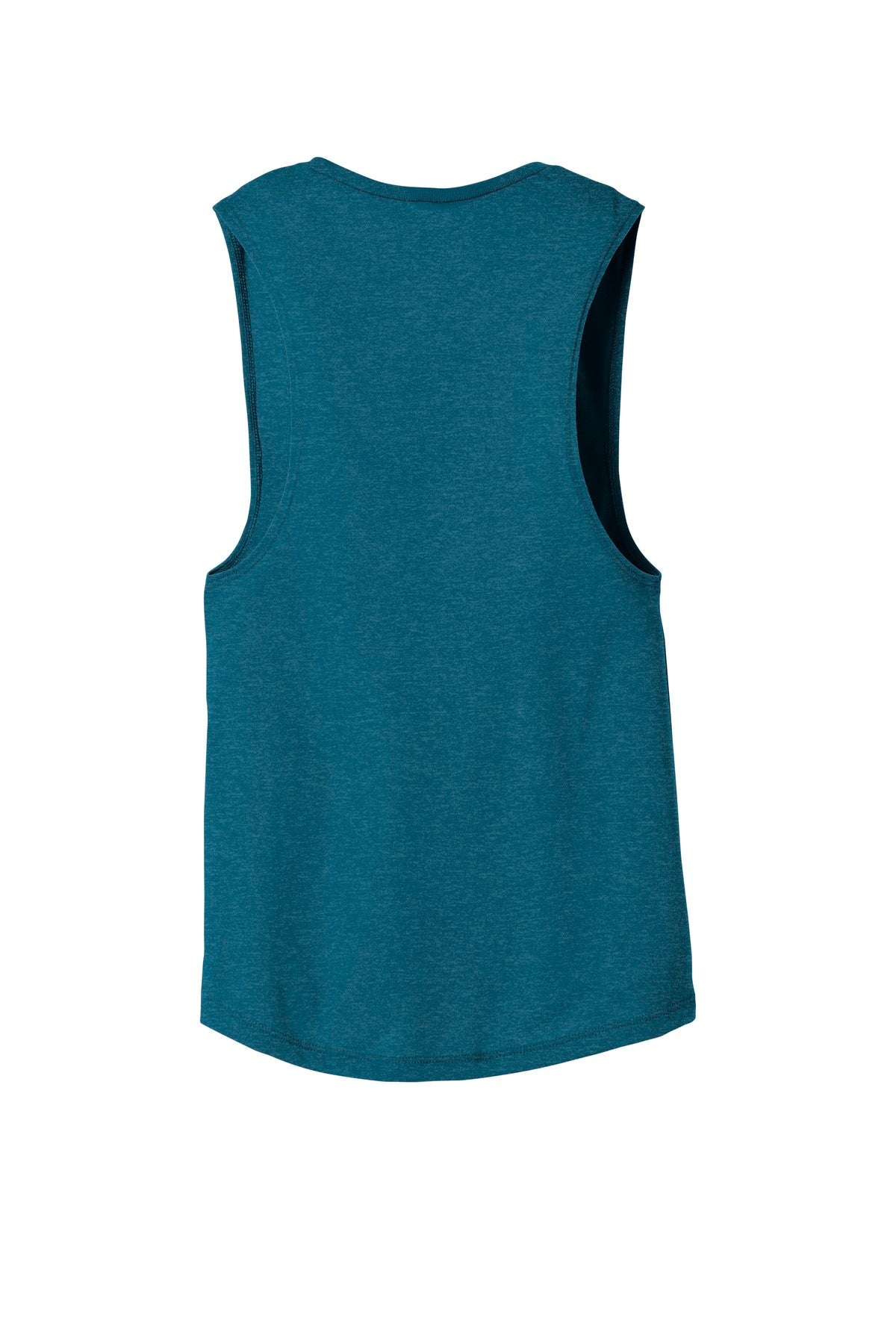 Rear View of Ht Deep Teal BELLA+CANVAS Women's Flowy Scoop Muscle Tank. BC8803