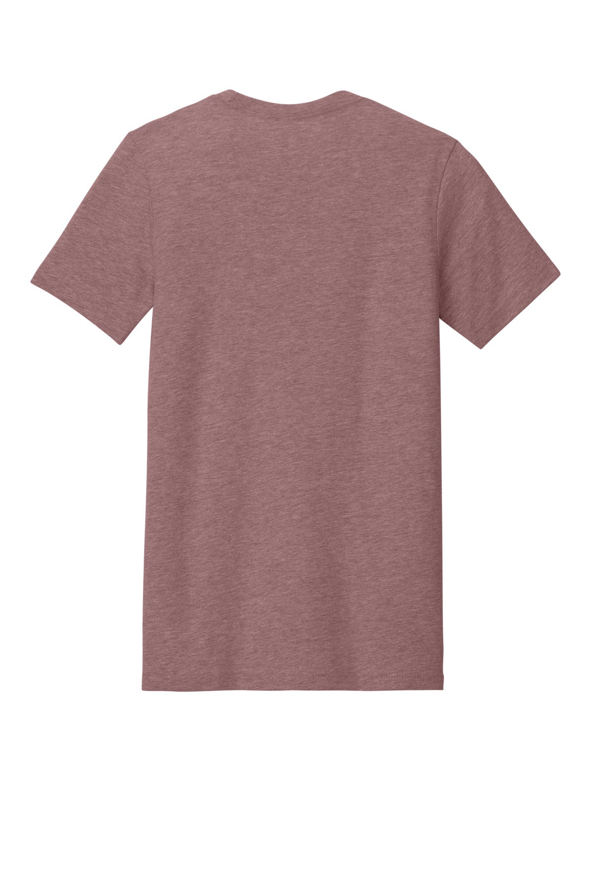 Rear View of Ht Mauve BELLA+CANVAS Unisex Heather CVC Short Sleeve Tee. BC3001CVC