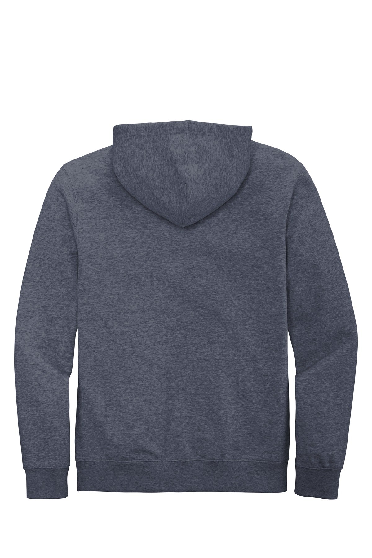 Rear View of Ht Navy District V.I.T. Fleece Full-Zip Hoodie DT6102