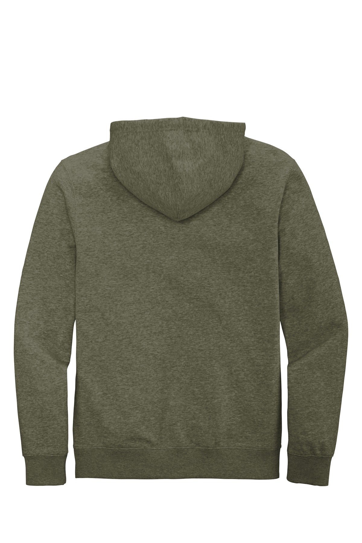 Rear View of Ht Olive District V.I.T. Fleece Full-Zip Hoodie DT6102