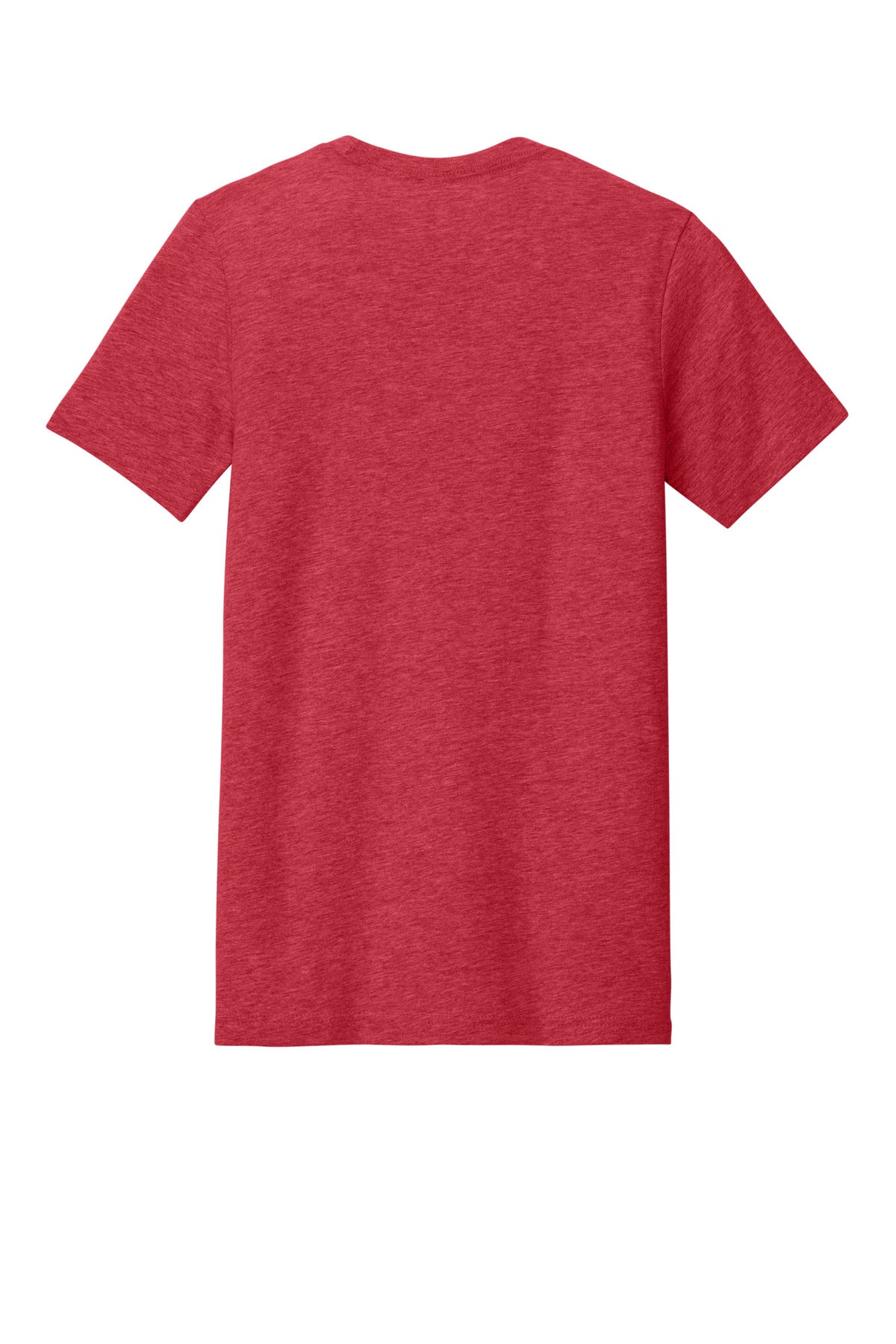 Rear View of Ht Red BELLA+CANVAS Unisex Heather CVC Short Sleeve Tee. BC3001CVC