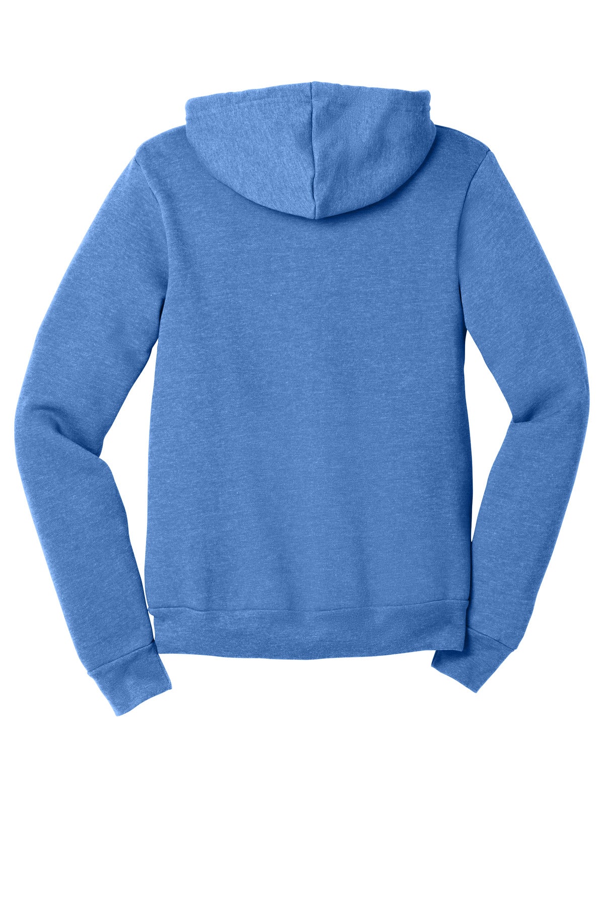 Rear View of HtClmbBl BELLA+CANVAS Unisex Sponge Fleece Full-Zip Hoodie. BC3739