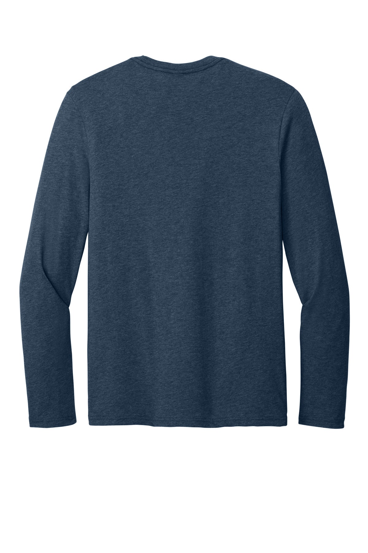 Rear View of HtdNavy District Perfect Weight CVC Long Sleeve Tee DT185