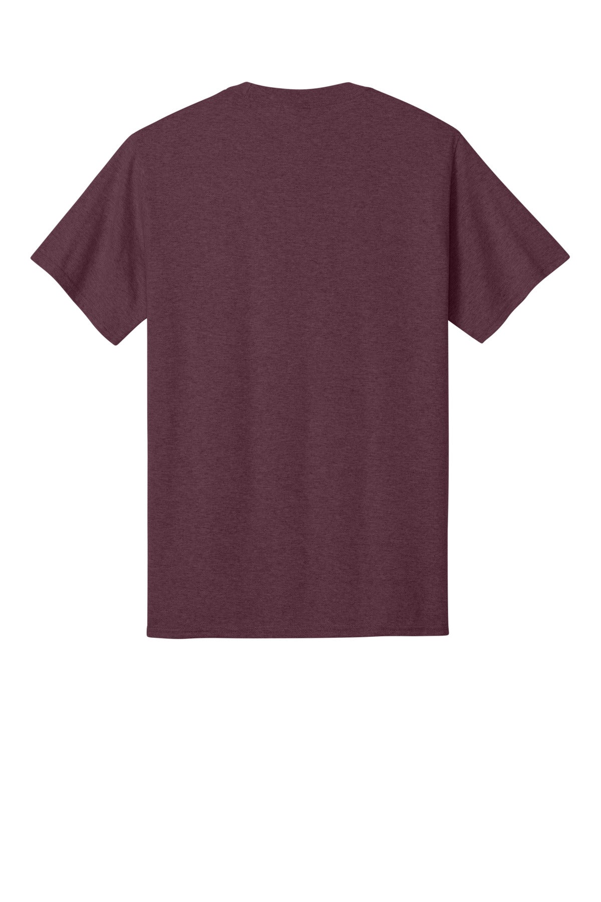 Rear View of Hthr Ath Mroon Port & Co Core Cotton Tee. PC54